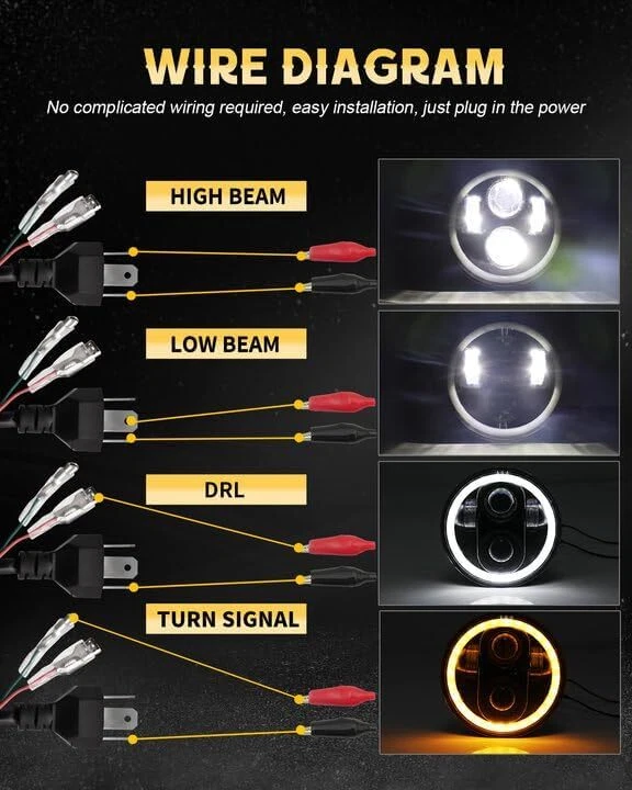 Faro de luz LED proyector de motocicleta 5,75 5-3/4 para Honda Shadow Spirit 750 Foto 3 de 4