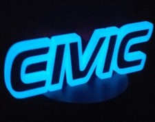 Honda Civic Car Logo Gitd Fan Display Signs Glow In The Dark Collectables