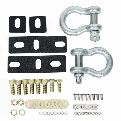 Rock Crawler Front Bumper Winch Plate w/ D-Rings For 87-06 Jeep Wrangler TJ YJ - Picture 12 of 18