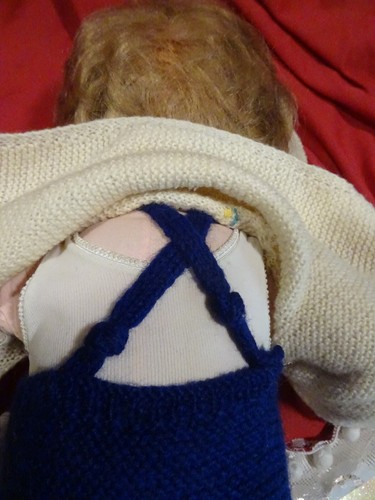 50cm Vintage 70s Large Doll Implanted Hair Dressed Knitted - Picture 4 of 24