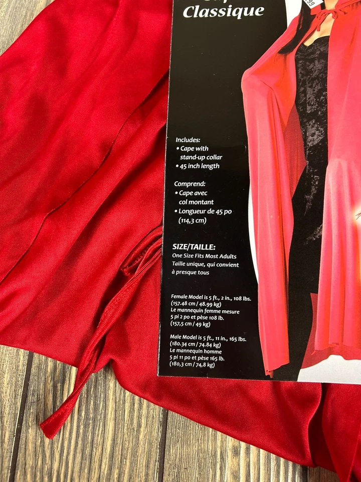 Divertido Accesorio Disfraz Halloween Capa Roja Clásico Mundial Unisex Talla Única Se Adapta a la mayoría Foto 3 de 4