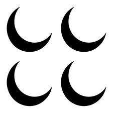 Small moon crescent Symbol Vinyl Decal set of 4 crescent moon Stickers