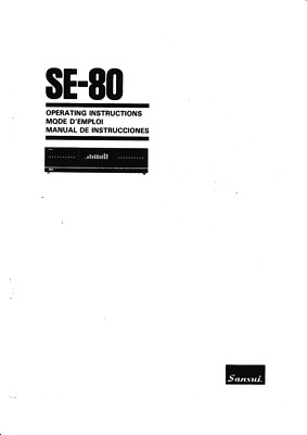 Operating Instructions-Betriebsanleitung für Sansui SE-80