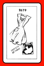 BIB Apron Pattern w Appliques 1 YARD One Size MAIL ORDER 2679 Vtg 1940's