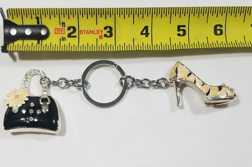 Portachiavi con ciondolo borsetta smaltato e stiletto 4" - Foto 16 di 16