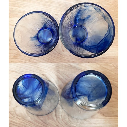 Bormioli Rocco Murano Blue Flat Tumblers/ Two Size Set 14 oz & 9oz - Picture 8 of 10