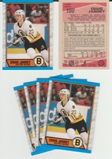 Craig Janney RC rookie card, 1989-90 O-Pee-Chee #190, Boston Bruins, LOT of 50