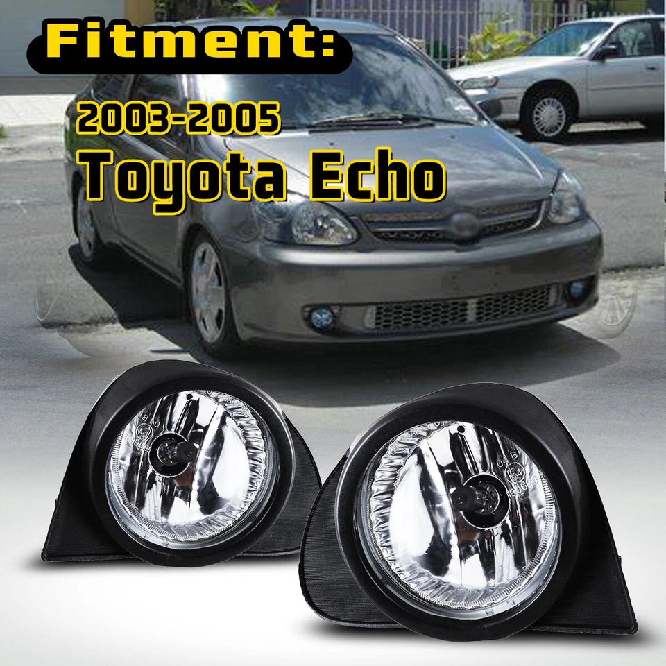 Luces antiniebla para 03-05 Toyota Echo parachoques lámpara lente transparente 1 par kit de cableado interruptor Foto 4 de 4