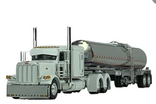 1/64 DCP  PETERBILT 389 FLAT TOP W/ BRENNER STAINLESS FOOD GRADE TANKER TRAILER