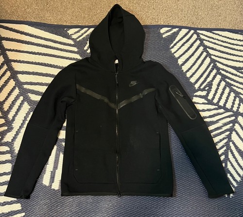 Nike Tech Fleece Full Zip Hoodie Black Youth Mens Size Small CU4489-010