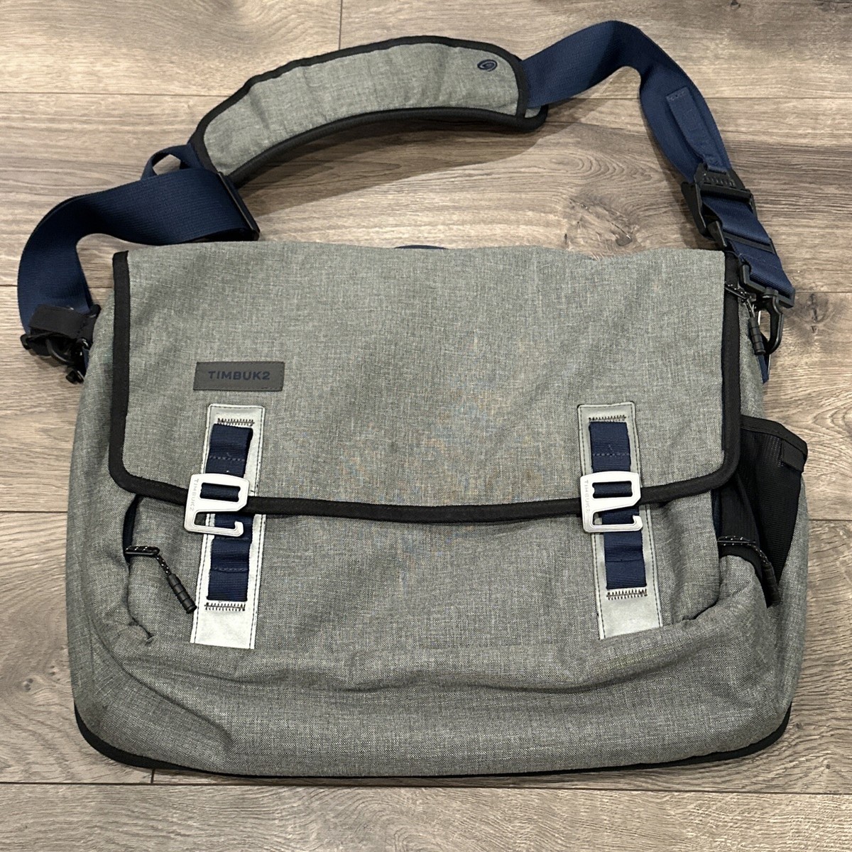 TIMBUK2 Grey/Blue Canvas Messenger Bag