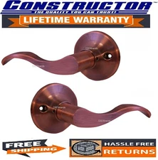 Constructor Prelude Dummy Lever Handle Door Lock Set Antique Copper Finish