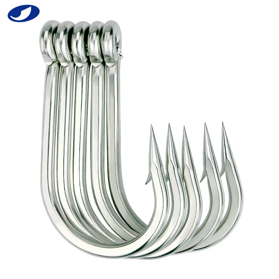 OCEAN CAT Classic Stainless Steel Barbed Circle Trolling Fishing Hooks - Image 3 of 4