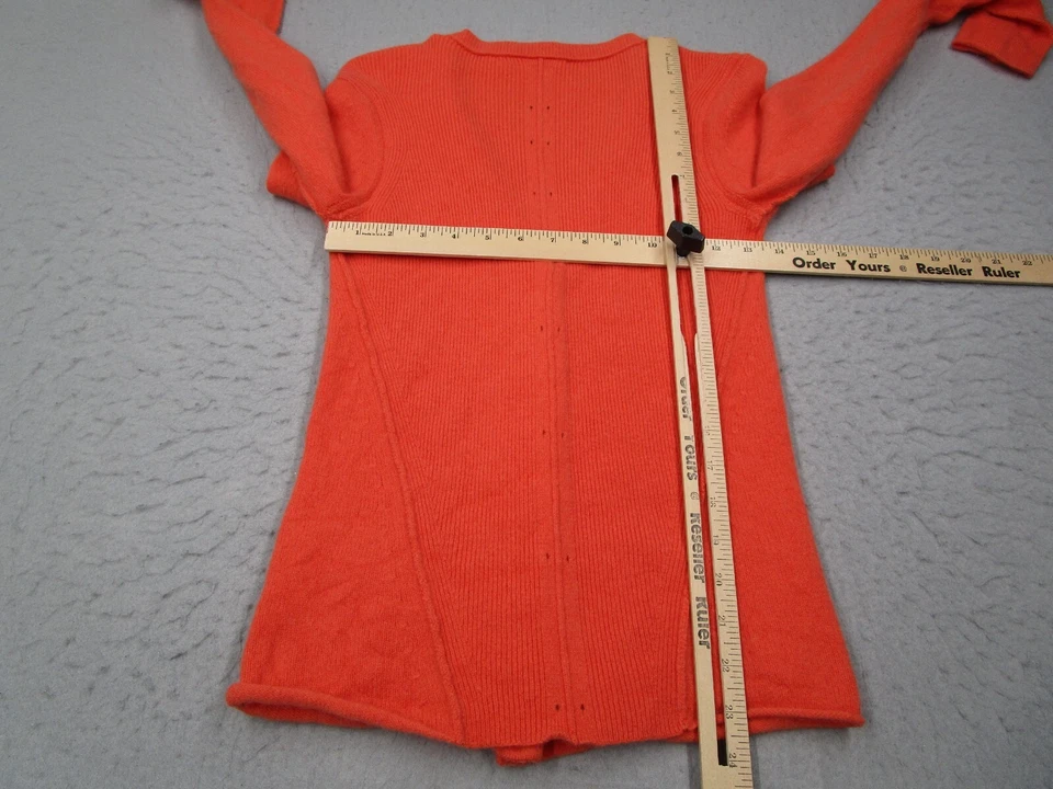 Cárdigan tejido con botones mezcla de cachemir naranja mediano Inhabit para mujer Foto 4 de 4