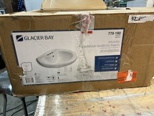 Glacier Bay Shelburne 20.20 in. Pedestal Sink Basin in White