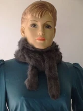 SCANLAN THEODORE  Long Skinny Rabbit Fur Scarf -  Grey