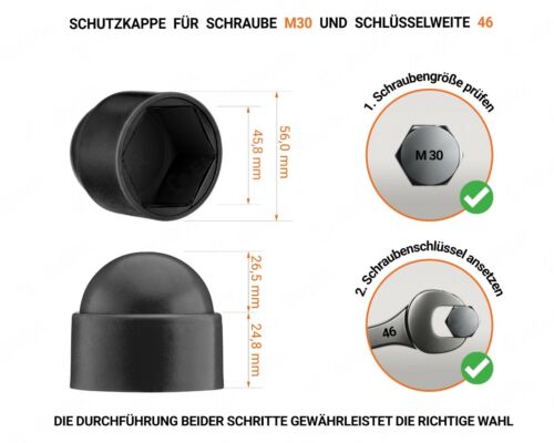 Schutzkappen für Schrauben Sechskantschrauben Abdeckkappen Kunststoff Kappen - Bild 19 von 19
