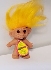 VTG Wishnik Troll Doll Uneeda 1991 YELLOW HAIR Double Horseshoe 3" w Tag