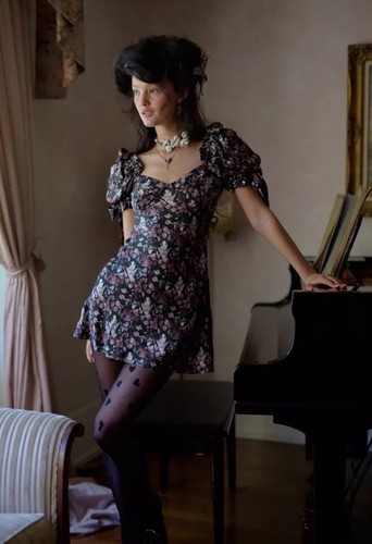 Selkie Tuxedo Mini Poet Slip Dress Puff Bow Sleeve NWT Black Cat New W Tags Silk - Picture 5 of 20