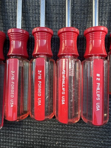 Sears Craftsman USA Nos Rare Red Clear Screwdriver Set 13pc 41053 Double Line - Picture 4 of 24