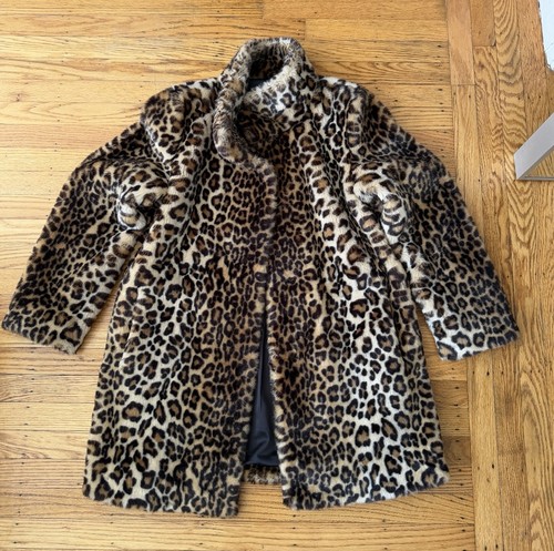Joel Epstein Leopard Print Fax Fur Coat Jacket