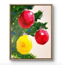 Aleph Original Art Christmas Decor 14x11 Contemporary Expressionist Painting