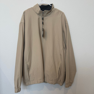 Pebble Beach Performance Pullover Jacket Mens XXL Beige Golf Water Resistant