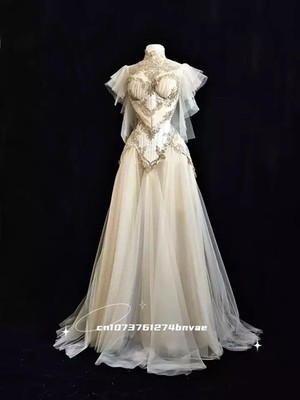 vintage corset wedding dresses Meleeta Vintage Corset Gown | Romantic Tulle Wedding Dress