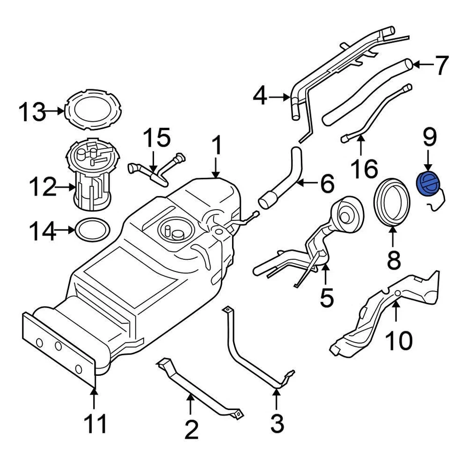 For Nissan Frontier 2007-2011 Nissan 172519CA0A Fuel Tank Cap Foto 4 de 4