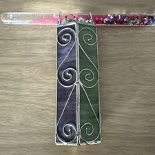 Kaleidoscope Prismatic Oil Wand, Purple Stained Slag Glass, Stars Glitter in Box