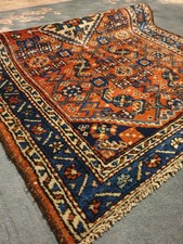 Antique Hand Knotted Oriental Rug 117x76cm Tribal Vintage Wool Carpet Rug