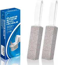 Pumice Stone for Toilet Bowl Cleaning,Pumice Stick with Handle,Cleans Away Limes