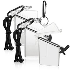 BESARME 3 Pack Waterproof ID Badge Holder Case Clear Vertical ID Card Holder ...