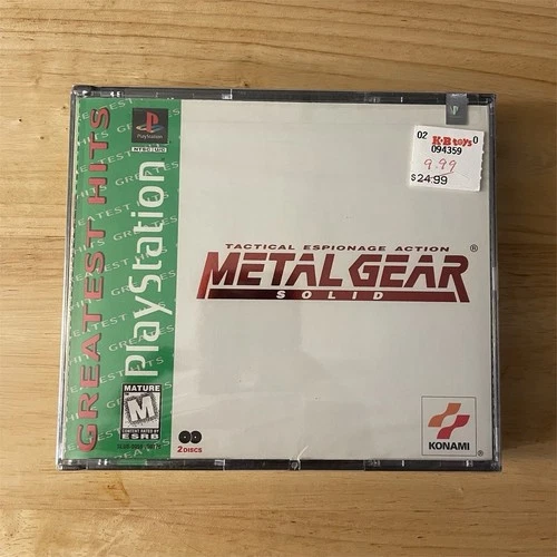 Metal Gear Solid Greatest Hits Konami 2 Discs PlayStation 1 1999 SEALED Y fold