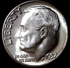 1957-P 10C Roosevelt Dime BU 90% Silver 26owt0223-2