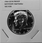 SILVER  1966 SILVER GEM PROOF KENNEDY HALF DOLLAR