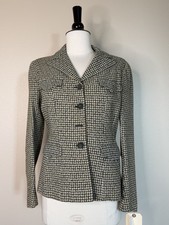 Vintage Checkered Black/white Blazer Womans B36