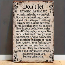 Vintage Metal Tin Signs Don't Let Anyone Invalidate You Inspirational Wall Decor
