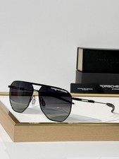 PORSCHE DESIGN P'8600S Black Aviator Sunglasses Blue Gray Gradient 61-13-145