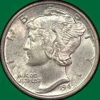 1942 Mercury Dime Brilliant Uncirculated BU Coin #39668