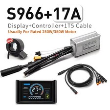 Ebike 24V-48V 17A Sine Wave Controller+S966 D...