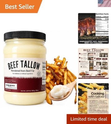 30 oz Hormone-Free Beef Tallow - Versatile Cooking Fat for Keto-Friendly Dishes