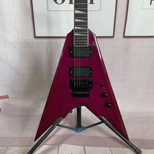 Purple Flamed Maple Top Electric Guitar active Pickups Mahogany Body&Neck Solid