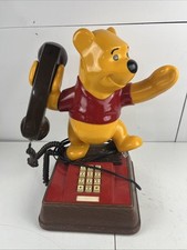 1976 Walt Disney Winnie The Pooh Bear Push Button Home Telephone No Butterfly