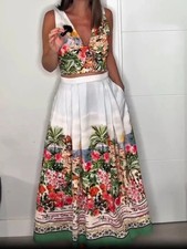 ZARA NEW SS25 WOMAN PRINTED LAYERED MIDI SKIRT 3787/348