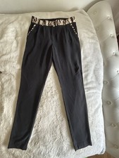 DOLCE & GABBANA Black Silk Pants With Tiger Trim