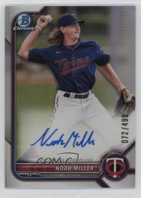 2022 Bowman Chrome Prospect Auto Refractor 72/499 Noah Miller #CPA-NM Auto 9v7