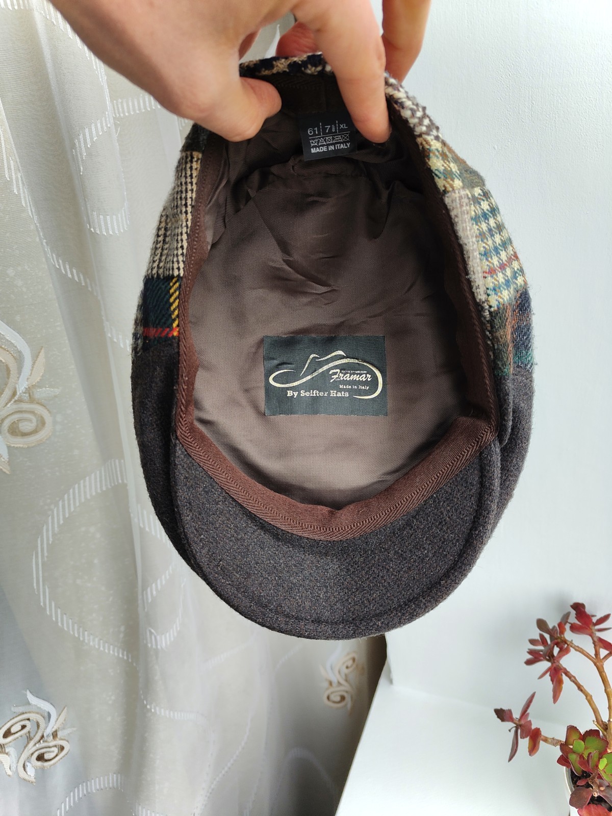 Framar Italy Patchwork Wool Blend Flat Cap Ivy Ha… - image 9