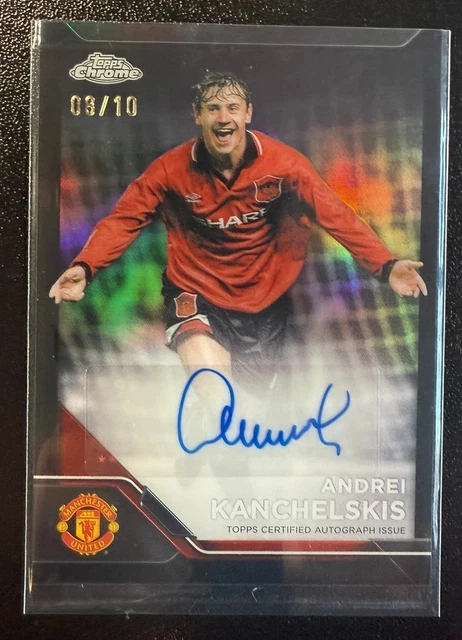 2024-25 Topps Chrome Deluxe Edition Manchester Utd Andrei Kanchelskis Auto /10