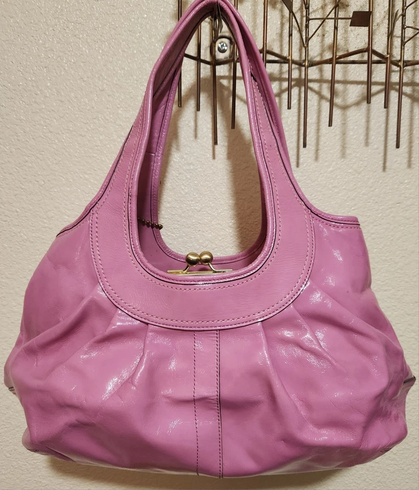 Coach Ergo - Pink Patent Leather With Kiss Lock - #12520  - Image 2 of 4
